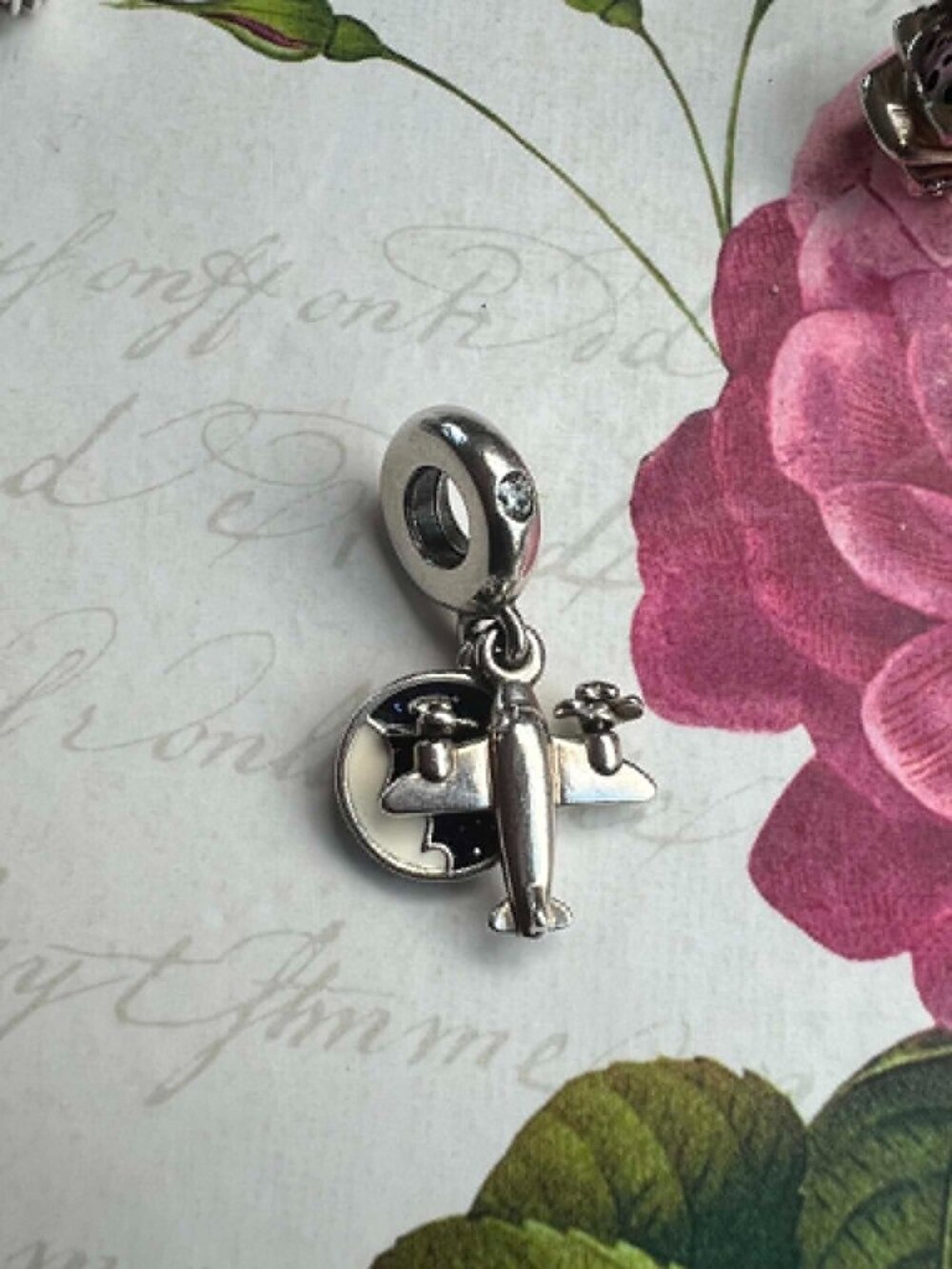 Authentic Pandora Propeller Plane Dangle Charm #798027CZ - Picture 2 of 5